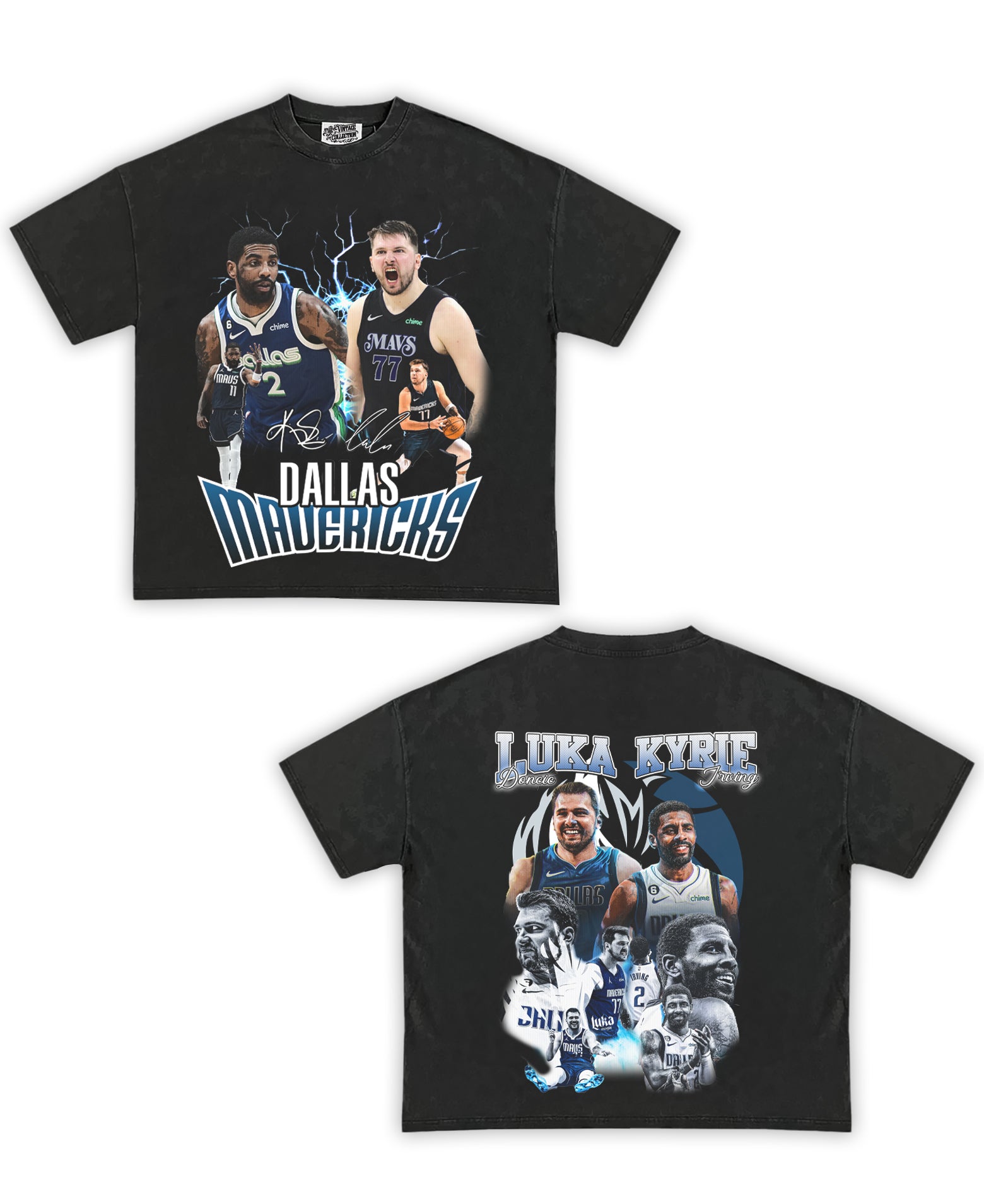 Luka Kyrie Tribute Vintage Shirt: Front Back (vintage Black) – The 