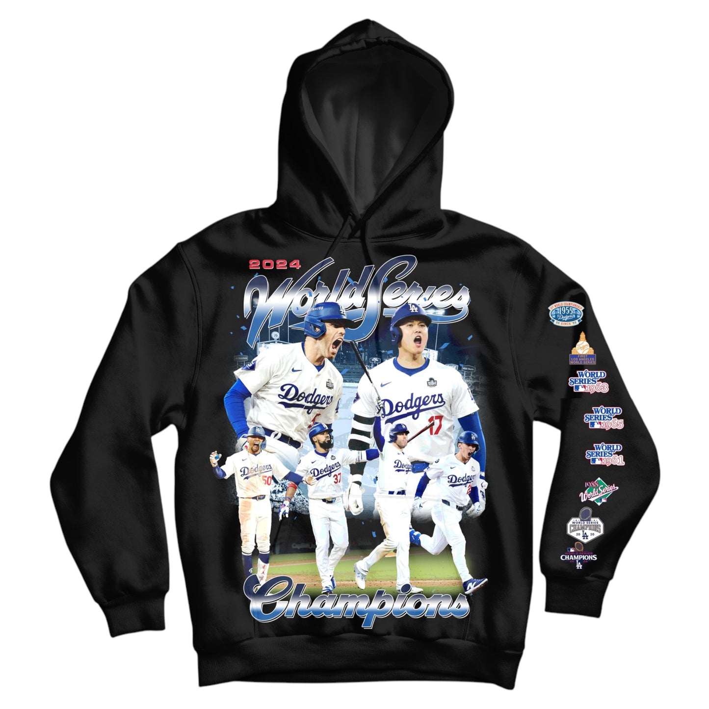 2024 Los Angeles Dodgers Tribute Hoodie: Front/Back (Black)***LIMITED