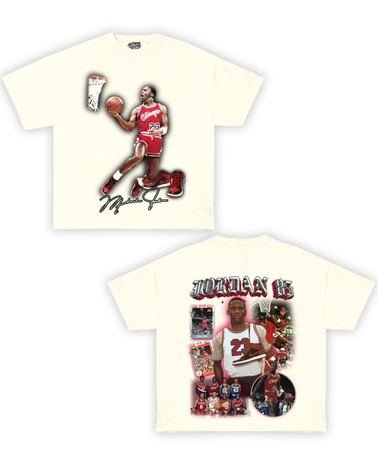 Jordan 85 Tribute Vintage Shirt: Front/Back (Cream)