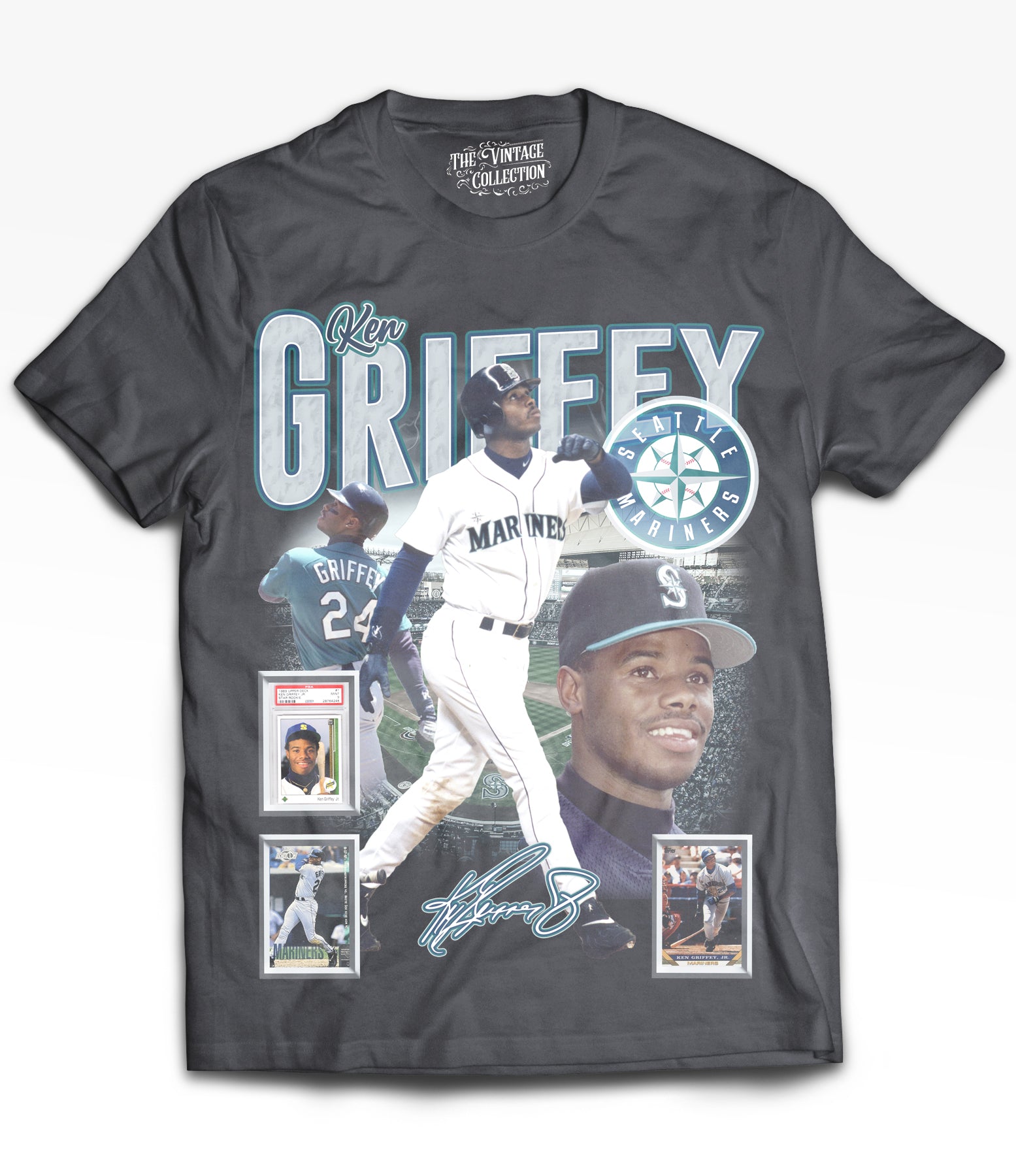 Ken Griffey Jr Tribute Vintage Shirt: Front/Back (Vintage Black) – The ...