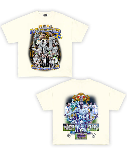 Real Madrid Tribute Vintage Shirt: Front/Back (Cream)