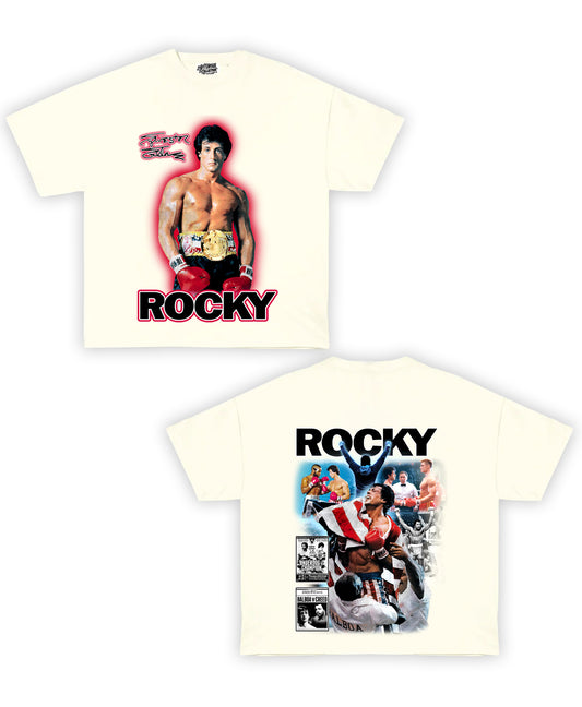 Rocky Tribute Vintage Shirt: Front/Back (Cream)