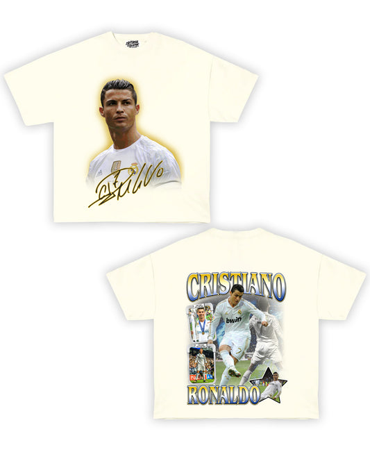 Ronaldo Tribute Vintage Shirt: Front/Back (Cream)