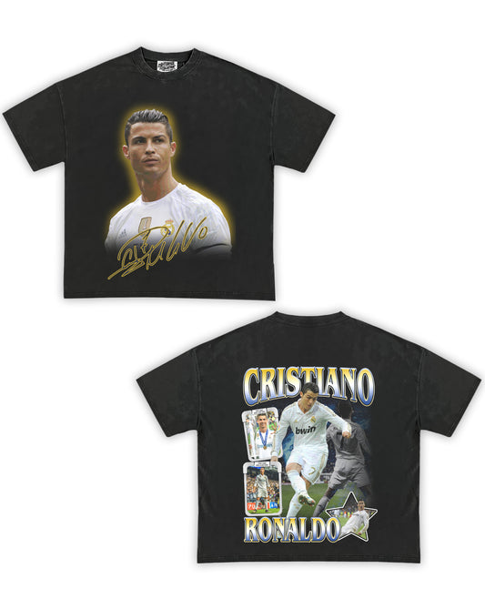 Ronaldo Tribute Vintage Shirt: Front/Back (Vintage Black)