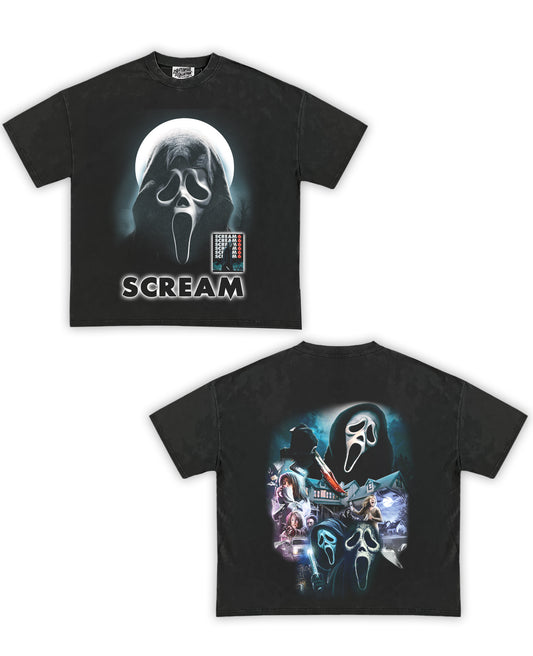 Scream Tribute Vintage Shirt: Front/Back (Vintage Black)